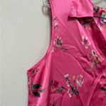 Vintage Pink Satin Floral Nightgown Slip Dress Button Front Large Photo 4