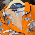 Katie Kime pajamas houston toile print button down top shirt shorty Texas astros Orange Size M Photo 2