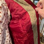 a.n.a  red quilted parka with fur trimmed hood. Photo 7