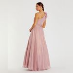 Mac Duggal 49252 Pink Iridescent One Shoulder Rosette Ball Gown Photo 4