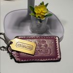 Coach Metallic Iridescent Pink Leather Key Tag Photo 2