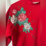 Fruit of the Loom Vintage  size large red floral sweatshirt Photo 2