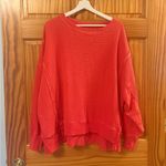 American Eagle Pink Oversized Size Small Waffle Knit Sweatshirt Photo 1