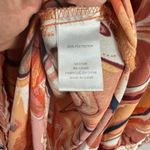 Cynthia Rowley  Blouse 2X Abstract Swirl Print Button Front Boho Artistic Retro Photo 2