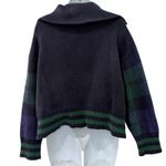 Tommy Hilfiger  Blue Green Plaid Tartan Yellow Logo Quarter Zip Sweater size L Photo 5