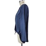 Silence + Noise  2 Tone High Low Faux Wrap 100% Polyester Top Blue Sz M Photo 2