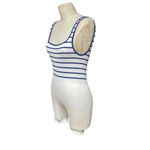 ZARA  Contour Collection Seamless Striped Romper White Navy Blue Size XS /‎ S Photo 4
