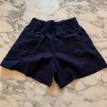 Quince NWT 100% European Linen High Waisted Shorts Navy Linen Sz XS Photo 3