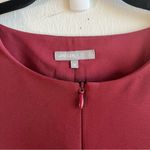 Jaeger  Dress Burgundy Red Front Zip Cap Sleeve Sheath Dress Sz US 14 GUC Photo 2