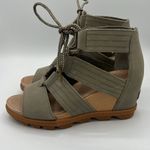 Sorel Joanie II Ghillie Lace Up Gladiator Wedge Sage Green-8.5. B45 Photo 6