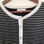 Calvin Klein Women's Button Up Black and White Striped Cardigan Sweater Size XL Photo 4