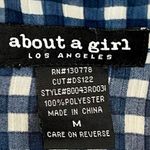 About A Girl  Plaid Sheer Button Down Long Sleeve Medium Photo 7