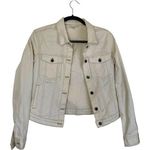 Garnet Hill Ecru Off White Denim Jean Jacket Size 2 Photo 0