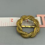 Vintage Gold Tone Scarf Slide / Sash Slide • Rope Knot Circle Photo 7