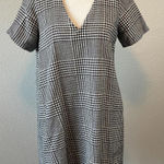 ZARA  TRF Collection Plaid VNeck Shift Dress Black/White Size Small Photo 0