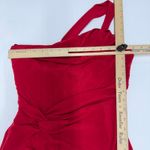 Jessica McClintock  Dress Womens 6 Red Jersey Knit One‎ Shoulder Gown Vintage Photo 5