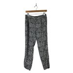 Banana Republic Animal Print Straight Leg Trousers Womens 0 Black White Glam Photo 1