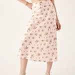 Reformation  silk blush pink floral skirt Photo 0