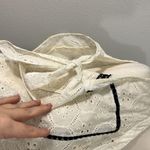 Anthropologie π Hemant & Nandita XS White and Black Eyelet Lace Tunic with Tassels Photo 11