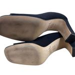 Nine West 90s Black Open Toe Leather Sole Kalyn Block Heel Shoes 7.5 M Photo 5