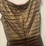 Cache  Luxe Golden Bronze Bandage Sheath Dress Bodycon Sexy Size 4 stretch Photo 7