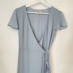 Show Me Your Mumu  Noelle Flutter Wrap Dress in Steel Blue Size Small Photo 6
