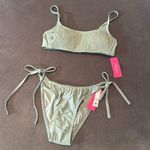 Xhilaration Women’s Junior’s Sage Green Bikini Swimsuit 2Piece Size L (8/10) NWT Photo 0