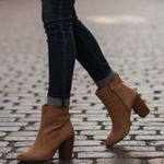 Marsell suede‎ distressed suede tan stacked block heel booties 37.5 Size 7.5 Photo 0