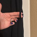 Magaschoni  Gauze Dress Size Medium 100% Organic Cotton Boho Tiered Prairie Black Photo 2