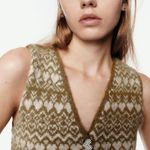 ZARA NWT  JEWEL BUTTON JACQUARD VEST Photo 7