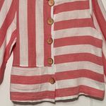 Habitat  clothes to live in pink asymmetric stripe button up blouse lagenlook Photo 5