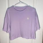 Maje Crop Top Lavender Shirt Cotton Plume Embroidered NO SIZE TAG Sz 2 Or 3 Photo 0