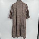 Victoria Dunn Floral Midi Dress Size Small Ruffle High Neck Boho Cottagecore Purple Photo 3