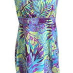 Title Nine  Sleeveless active wear Sports Dress padded bra Tropical Palm Size 8 Photo 0