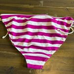 American Eagle  Side Tie Bikini bottoms Swimsuit Stripe Magenta Pink XXL Plus Photo 3