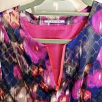 Tahari Dress Womens 14 Watercolor Floral V-neck Satin Feel Cap Sleeve Work Party Photo 3