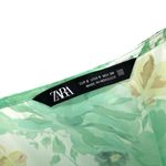 ZARA  Satin Green Floral Print Midi Dress Photo 4