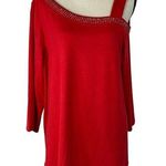 JM Collection 0X-Large Sweater Embellished Scoop Neck 3/4 Sleeve Cold-Shoulder Photo 0