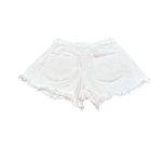 We Wore What BOYFRIEND HIGH WAIST RISE WHITE CUTOFF DENIM STRETCH SHORTS 29 Photo 2