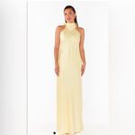 Show Me Your Mumu NWOT - Lisa Maxi Dress color:pale yellow luxe satin size medium Photo 2