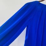 Diane Von Furstenberg  Cahil Cobalt Blue Long Sleeve V-Neck Silk Blouse Size 2 Photo 13