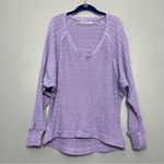 We The Free  Thien's Hacci Sweater Long Sleeve Top Periwinkle Purple Women’s L Photo 1