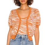 Revolve NWT HEARTLOOM Zelata Linen Blend Cardigan Sweater in Clay Orange Photo 0