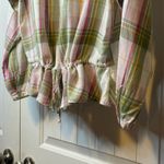 Time & Tru Plaid Button Up Top Long Sleeve Peplum Cinched Waist Bohemian Style # Pink Size 16 Photo 6