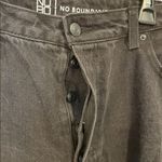 No Bo Super High Rise Black Distressed Relaxed Fit Button Fly Denim Jeans Photo 4
