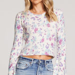 Saltwater Luxe Purple and Blue Vittoria Floral Sweater Medium Photo 0