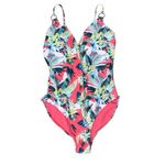 Vigoss  Womens Tropical Cutout Ring Back One Piece Swimsuit‎ Multicolor Medium Photo 1