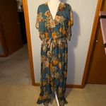 Baltic Born  Madeline maxi dress jade Floral Print Wrap ruffle Belted High Low Photo 1