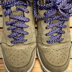 Nike  Dunk Sky Hi Filbert Green Suede Wedge Shoes  Purple Laces Swoosh 6.5 Photo 7