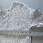 Knitted & Knotted Womens S Linen Blend Top Open Knit Tie Back Longline White Photo 8